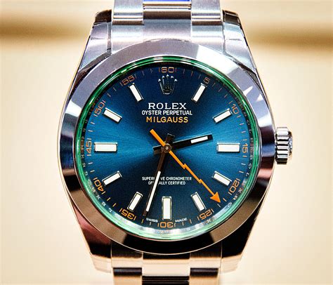 rolex milgauss blue pre owned|rolex milgauss blue price.